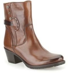 Clarks Cognac leather 'Maymie Skye' mid heeled ankle boot