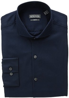 Kenneth Cole Reaction Men's Slim-Fit Textured Solid Button-Front Shirt