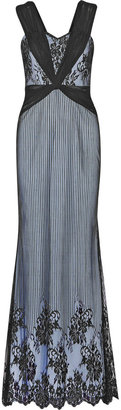Badgley Mischka Lace and silk-chiffon gown