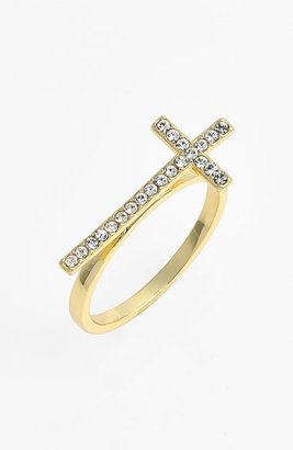 Ariella Collection Pavé Cross Ring