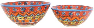 Hamam Royal Aztec Red Salad Bowl (Set of 2)
