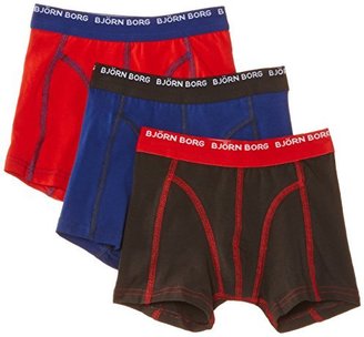 Bjorn Borg Boy's Basic Seasonal Contrast 3 Pack Plain Boxer Shorts
