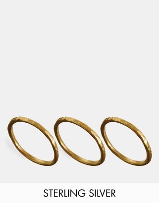 Dogeared Gold Plated Set of 3 Karma Rings