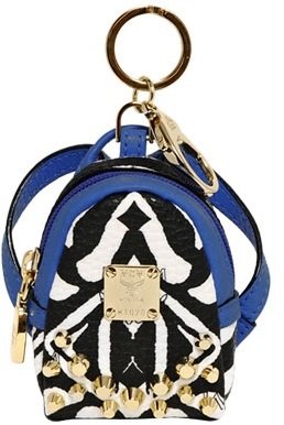 MCM Zebra Print Backpack Charm Key Holder