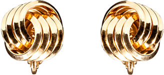 Susan Caplan Vintage 1970s Trifari Gold Plated Knot Clip-On Earrings, Gold