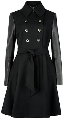 Ted Baker Mutisia Contrast Sleeve Trench Coat, Black