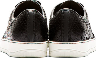 Lanvin Black Python Leather Classic Tennis Sneakers