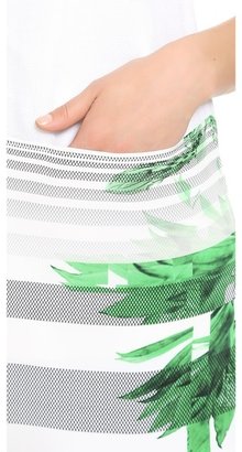 Tibi Short Sleeve Dress with Mesh Insets