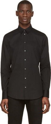 Dolce & Gabbana Black Classic Gold Fit Button-Up Shirt