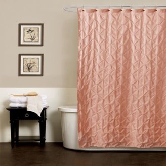 Bed Bath & Beyond Noelle Pintuck 54-Inch x 78-Inch Shower Curtain in Peach