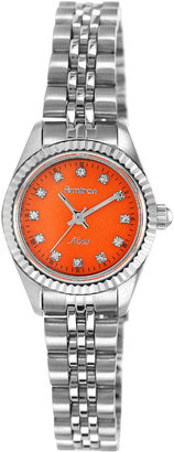 JCPenney Armitron Now Womens Orange Dial & Silver-Tone Bracelet Watch