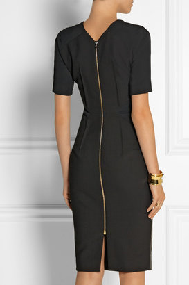 Roland Mouret Nabis paneled leather and crepe dress