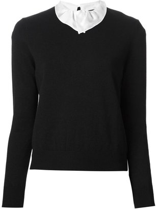 Carven contrasting ruffled collar sweater