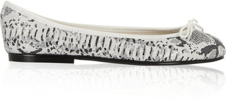 French Sole India snake-effect leather ballet flats