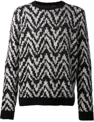 Kris Van Assche chevron pattern sweater