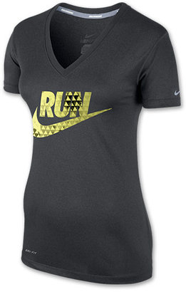 Nike Women's  Legend Run Swoosh V-Neck T-Shirt