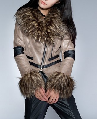 ChicNova Lambs Wool PU Fur Collar Coat