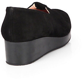 Robert Clergerie Old Robert Clergerie Suede Slip-On Wedge Loafers