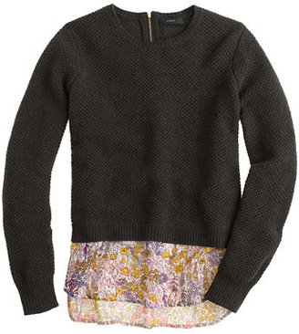 J.Crew Merino shirttail sweater in Liberty tiny poppytot floral