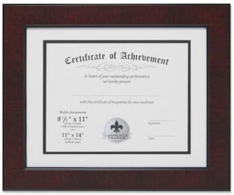 Lawrence Frames Dual Use Faux Burl 11 by 14-Inch Certificate Picture Frame with Double Bevel Cut Matting for 8.5 by 11-Inch Document