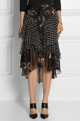 Jason Wu Layered printed silk-chiffon skirt