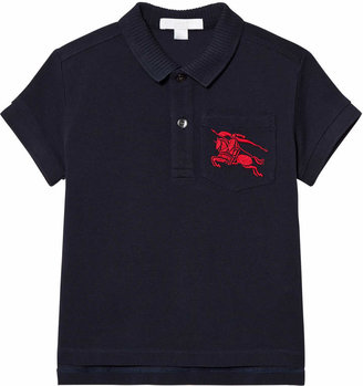 Burberry Navy Grant Branded Polo Shirt