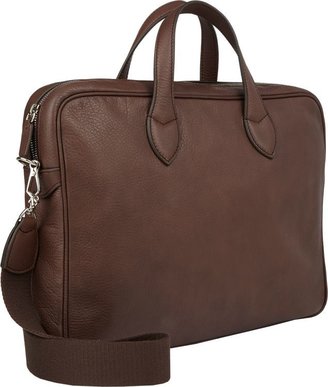 Barneys New York Double-Handle Briefcase-Brown