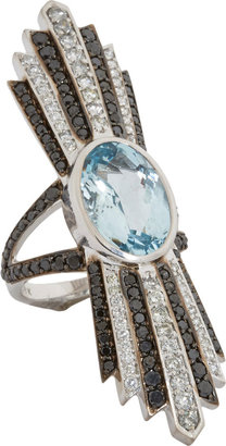 Black Diamond Deborah Pagani Aquamarine, White Diamond & Talula" Ring