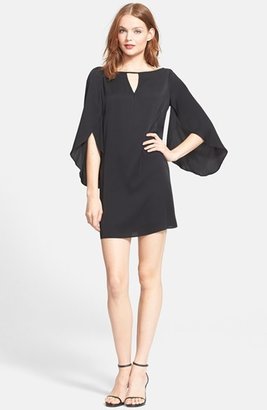 Milly Cutout Butterfly Sleeve Stretch Silk Crepe Dress