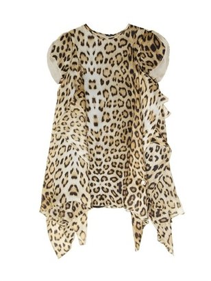 Roberto Cavalli Leopard Printed Silk Georgette Dress