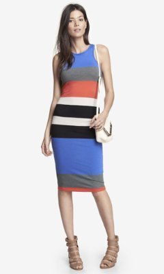 Express Multicolor Midi Sheath Dress