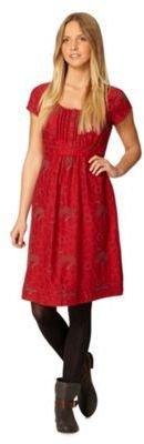 Mantaray Red pleat front circle dress