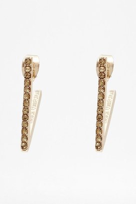 French Connection Pave v-shaped bar earrings