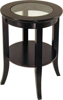 Winsome Winsome Genoa 22.56 x 18.47 x 18.47-Inch Composite Wood End Table With Glass inset