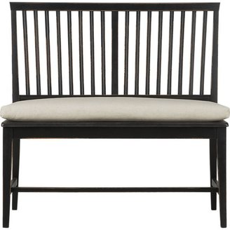 Crate & Barrel Village Black Armless Bench and Natural Cushion