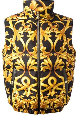 Versace baroque print padded gilet