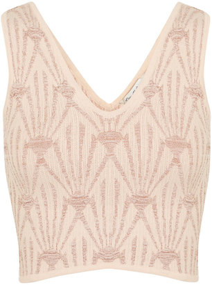Miss Selfridge Pink knitted cropped top