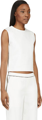 J.W.Anderson Ivory Silk Embroidered Logo Top