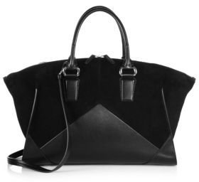 Narciso Rodriguez Claire Leather & Suede Zip Satchel