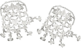 Alexander McQueen Set of two silver-plated ivy leaves finger bracelets