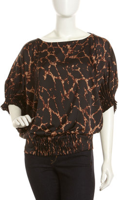 Neiman Marcus Leopard-Print Pullover