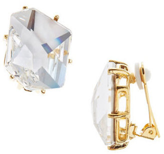 Kenneth Jay Lane Gold Framed Crystal Earrings