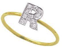 Kacey K Fine Jewelry Mini Diamond Initial Ring