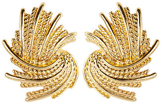 Susan Caplan Vintage 1960s Monet Gold Plated Braided Flourish Earrings