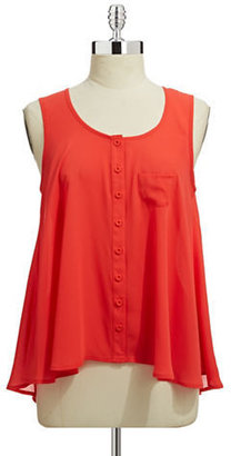 STYLE AND CO. Petite Button Front Hi Lo Hem Tank --