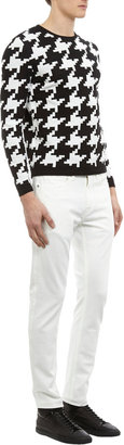 Barneys New York Exploded" Houndstooth Pullover Sweater