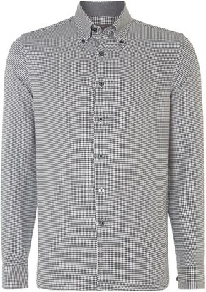 Peter Werth Men's Conrad rolled button down collar dogtooth shirt