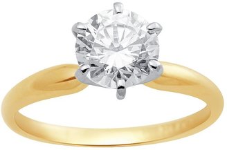 Swarovski Renaissance collection solitaire engagement ring in 14k gold two tone - made with zirconia