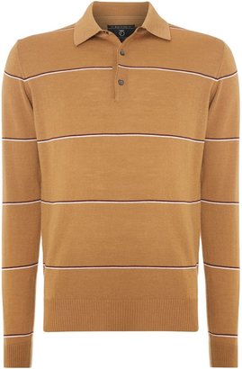 Peter Werth Men's 1975 merino hooped knitted polo shirt