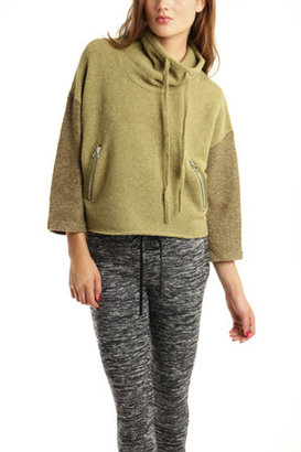 3.1 Phillip Lim Boxy Pullover Sweater with Marled Sleeves
